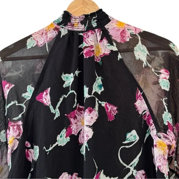 A.L.C. VENETIA TOP Black Floral Blouse - Picture 8 of 13